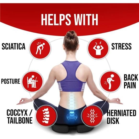 Chair Cushion/Seat Cushion for Office, Lumbar Support for Chair,Car,Back Support - Picture 2 of 6